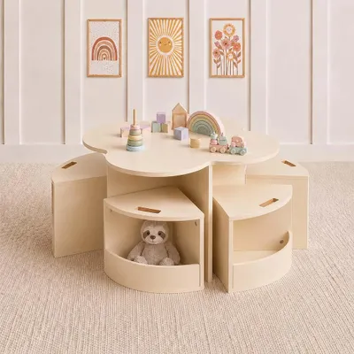 Productafbeelding van Baninni kinderstoel met 4 stoeltjes, kleur: zandkleur