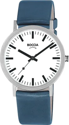 Produktbild von Boccia Armbanduhr Uni blau Titan, Leder 3651-24
