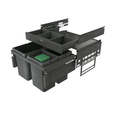 Immagine prodotto di Naber Cox® Base 360 S/600-3 con zoccolo, contenitore per rifiuti per cassetti frontali, antracite, con coperchio biologico