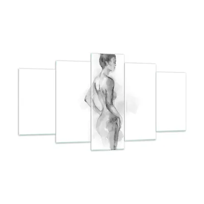 Produktbild von Bilder auf glas - 5 Teile - Frau Körper Stück - 160x85cm - Glasbilder - Wandbilder - Bilder - zum Aufhängen bereit - Wanddekoration aus Glas - Glas Bilder - Wandbild auf Glas - GEA160x85-4995