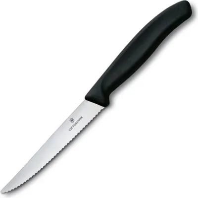 Obrázok produktu pre Victorinox Steakmesser SwissClassic spitz Wellenschliff schwarz