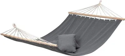 Image de Chaise longue double en bois massif - adaptée à la cour intérieure et à l'extérieur - gris foncé