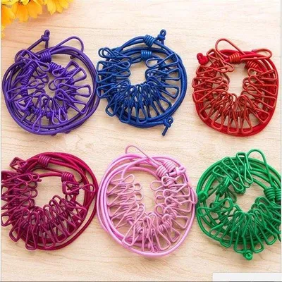 Image de Corde à linge élastique avec 12 pinces, de voyage, extensible