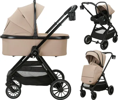 Produktbild von MamaLoes Bodi Nougat 3-in-1 Kinderwagen inkl. Autositz