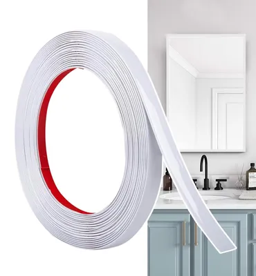 Image de Bande décorative adhésive - Bande murale en PVC flexible (blanc mat, 12 mètres)