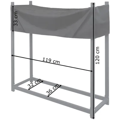 Produktbild von Kaminholzregal Regal Aufbewahrung für Kaminholz Brennholz Holzunterstand Kaminholzständer Brennholzregal Metall mit Abdeckung 120 x 120 cm in Anthrazit V2AOX
