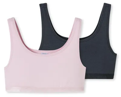 Immagine prodotto di Schiesser, confezione da 2 reggiseni a bustier per bambine - 95% cotone - taglie dalla 140 alla 176