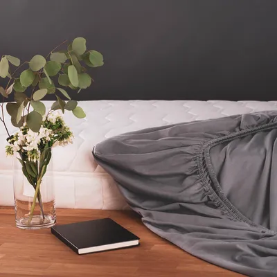 Produktbild von Blumtal Basics Spannbettlaken für Topper 90x190 cm Jersey - Bettlaken 90x190 cm aus 100% Baumwolle - Spannbetttuch 90x190 cm - Topper Spannbettlaken 90x190 - Betttuch - Grau