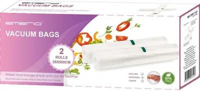 Obrázok produktu pre Emerio PART-131445, Rolka na vákuové balenie, Priesvitné, 2 kusov, 5 m, 28 cm