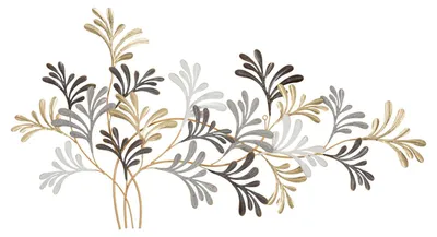 Image de Panneau Mural En Métal 3D Lixy - Décoration Murale Florale Avec Branches Et Fleurs 130,8 X 70,5 Cm - Style Glamour