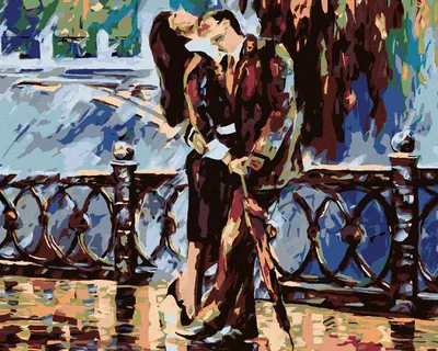 Produktbild von Diamondi - Diamond painting - LEIDENSCHAFTLICHES PAAR IN SCHWARZ, 40X50 cm, mit Keilrahmen (bereits gespannt)