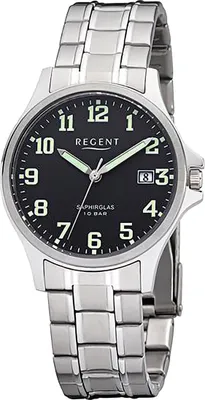 Produktbild von Regent Metall Herren Uhr Armbanduhr Quarz silber Metallarmband D2URF1282