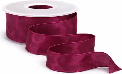 Produktbild von 25m Dekoband Taft Drahtkant B:40mm Taftband Schleifenband Geschenkband Satinband cyclam-bordeaux