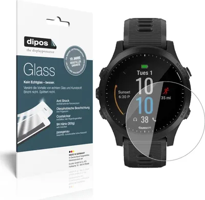 Produktbild von 2x Schutzfolie für Garmin Forerunner 945 - Anti-Shock 9H Folie dipos Glass Kunststoffglas