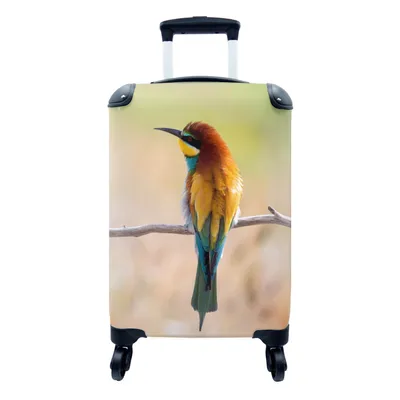 Produktbild von MuchoWow® Koffer Handgepäck Trolley Rollkoffer Kleine Reisekoffer mit 4 Rollen - Vögel - Bienenfresser - Tiere - Cabin Size < 55x40x23 cm & 55x40x20 cm - Fotokoffer - Kabinenkoffer - Boardgepäck - Reise-Box - Reisekoffer - Reisegepäck - Koffer mit Bild - Trolley für Kinder
