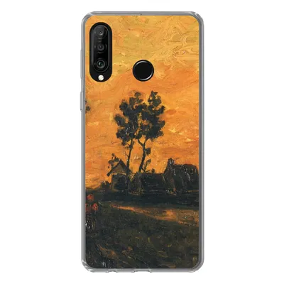 Produktbild von MuchoWow® Handyhülle Schutzhülle Hülle für Huawei P30 Lite Landschaft bei Sonnenuntergang - Vincent van Gogh Silikon Softcase Handy Hülle - Handyhülle