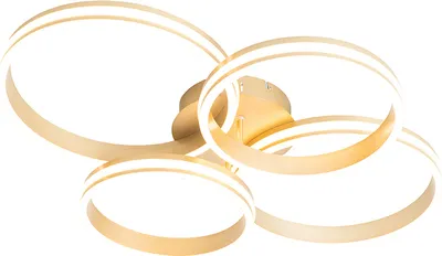 Produktbild von QAZQA - Design Deckenleuchte I Deckenlampe I Lampe I Leuchte Messing inkl. LED 3-stufig dimmbar 4-flammig - Navara Dimmer I Dimmbar I Wohnzimmer I Schlafzimmer - Aluminium Rund - I (nicht austauschbar