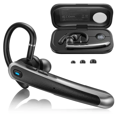 Obrázek produktu pro Bluetoothová sluchátka s mikrofonem, s duálním mikrofonem, potlačováním hluku ENC, sluchátka do uší s umělou inteligencí pro překlad v reálném čase, bezdrátová Bluetooth sluchátka s baterií s výdrží 56 hodin a LED indikátorem