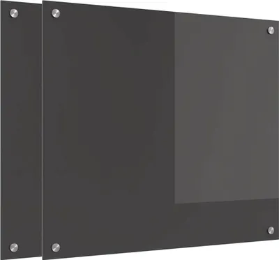 Productafbeelding van vidaXL Keukenachterwand, 2 stuks, donkergrijs, 70 x 60 cm, gehard glas