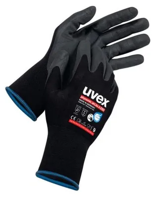 Produktbild von Uvex 60038, Werkstatthandschuhe, Schwarz, Erwachsener, Erwachsener, Unisex, Schutz vor elektrostatischer Entladung (ESD)