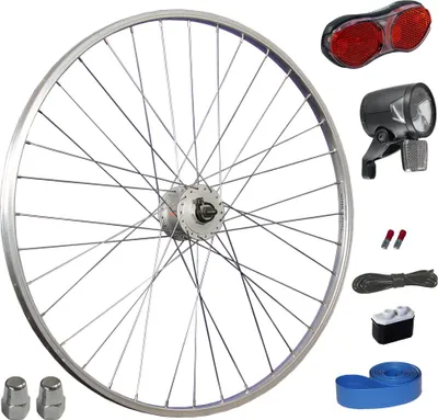 Produktbild von Taylor Wheels 28" Vorderrad für Fahrräder mit Shimano-Nabe und LED-Dynamolicht-Set