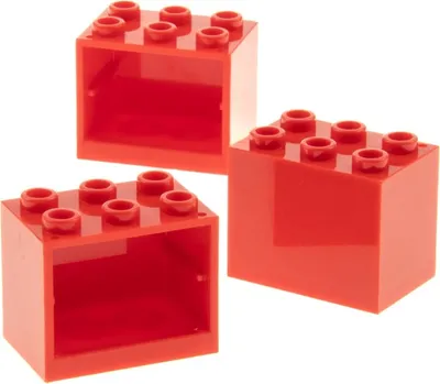 Produktbild von 3x Lego Schrank Gehäuse 2x3x2 rot Noppen leer Box Container 4619543 92410 4532b