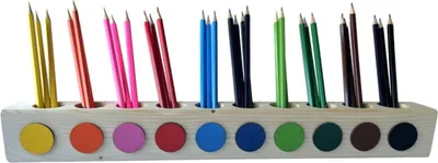 Produktbild von Holz Buntstiftsortierer ORGANIZER Montessori 10 Farben pädagogische Hilfsorganisation