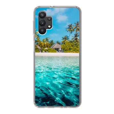 Produktbild von MuchoWow® Handyhülle Schutzhülle Hülle für Samsung Galaxy A32 5G Strand - Palmen - Meer Silikon Softcase Handy Hülle - Softcase