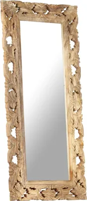 Zdjęcie produktu dla vidaXL Lustro ręcznie rzeźbione brązowe 110x50 cm lite drewno mango