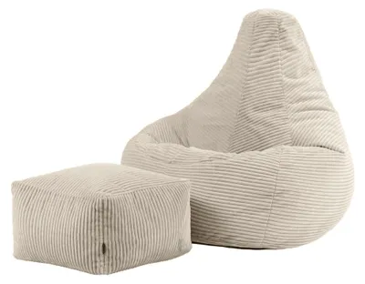 Produktbild von Icon Dalton Sitzsack Cord und Hocker mit Füllung, Beige