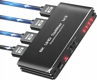Obrázek produktu pro HDMI 2.1 SPLITTER 1x3 ULTRAHD SPLITTER HDCP 2.3 8K60HZ 4K 120HZ - 3 televizory