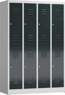 Produktbild von ClassiX Spind anthrazit, lichtgrau X-520248, 8 Schließfächer 118,5 x 50,0 x 180,0 cm