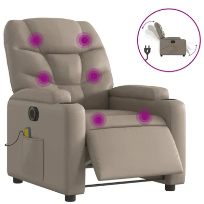 Obrázok produktu pre vidaXL Elektrické masážne kreslo Cappuccino-Hnedá Imitácia kože