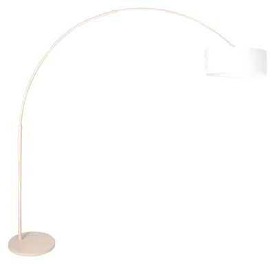 Produktbild von Steinhauer - stehlampe - Sparkled Light - beige weiß - leinen metall - bogenlampe - E27 - 4316CR