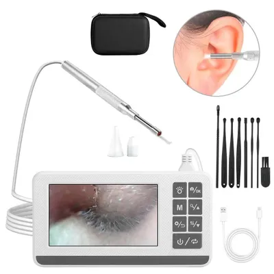 Productafbeelding van Oorreiniger met camera, inclusief otoscoop van 3,9 mm en een 4,5-inch HD IPS-scherm. Waterdichte (IP67) wifi-oorreiniger met verlichting