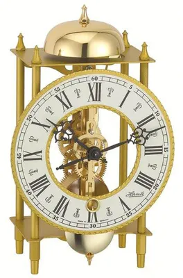 Zdjęcie produktu dla Tischuhr Gold Schlag auf Glocke - Hermle Modell: 23004-000711