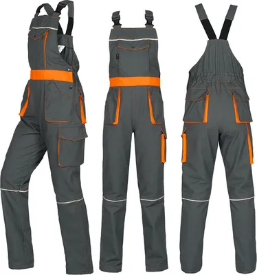 Produktbild von Latzhose NIZO K Gr. 170 Damenlatzhose Arbeitslatzhose GRAU Schutzhose Overalls mit Taschen Damen Arbeitshose Gartenhose Freizeithose