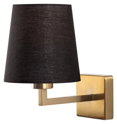 Image de Applique murale Lampe en métal doré et noir 18 x 24 x 30 cm E27 40 W IP20