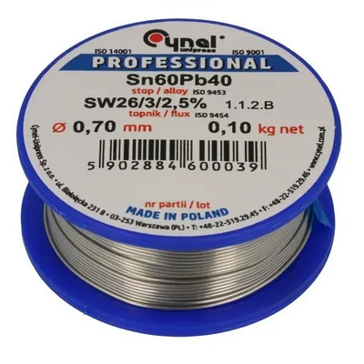 Immagine prodotto di Stagno 0,7 mm bobina 100g sn60pb40