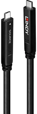 Produktbild von Lindy 43399, 15 m, USB C, USB C, USB 3.2 Gen 1 (3.1 Gen 1), 5 Gbit/s, Schwarz
