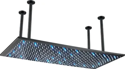 Immagine prodotto di Soffione doccia a soffitto, funzione pioggia, LED nero