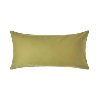 Image de HOMESCAPES Taie d'oreiller densité 1000 fils vert olive, 40 x 80 cm