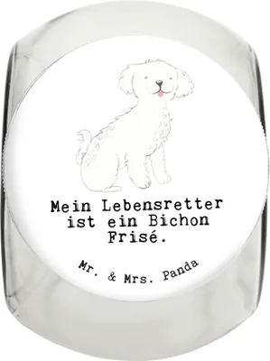 Produktbild von Mr. & Mrs. Panda Dose Bichon Frisé Lebensretter XL 2000ml - Weiß - Geschenk, Bonbonglas, Vorratsglas, Aufbewahrungsdose, Vorratsbehälter, Keksdose