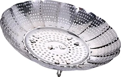 Zdjęcie produktu dla Koszyk do gotowania na parze do garnka na warzywa, do gotowania potraw na parze, ze stali nierdzewnej, składany, z możliwością rozkładania, L