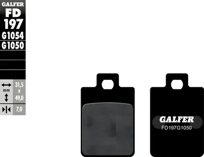 Produktbild von GALFER Bremsbelag "FD197" Satz G1050, Organisch Scooter