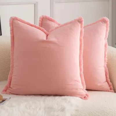 Productafbeelding van Set van 2 Katoenen Kussenslopen met Franje 45x45 cm