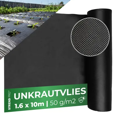 Produktbild von Textilie Garden B1303 1,6x10 m, Vliesstoff, 50 g/m, 3% UV, schwarz