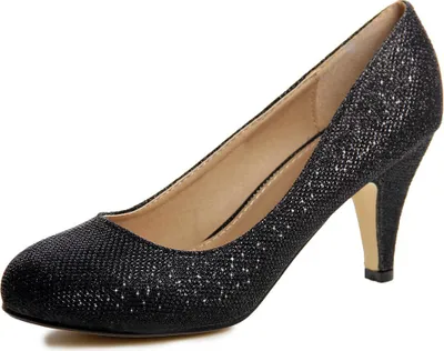 Produktbild von topschuhe24 432 Damen Glitzer Pumps Plateau, Farbe:Schwarz, Größe:36 EU