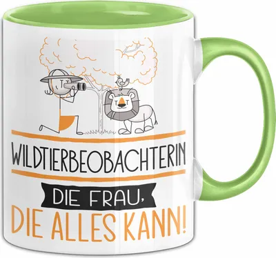 Produktbild von Wildtierbeobachterin Geschenk Tasse Becher Die Frau Die Allen Kann Geschenkidee für eine Wildtierbeobachterin Lustig (Grün)