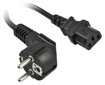 Image de Synergy21 Netzkabel 230V Schutzkontakt CEE7(Stecker)->Kaltgeräte IEC-C13(Buchse), 0,5m, Black, ,